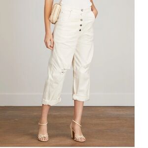 RACHEL COMEY Wilkes Pant Dirty White Distressed Designer Casual Women’s 12